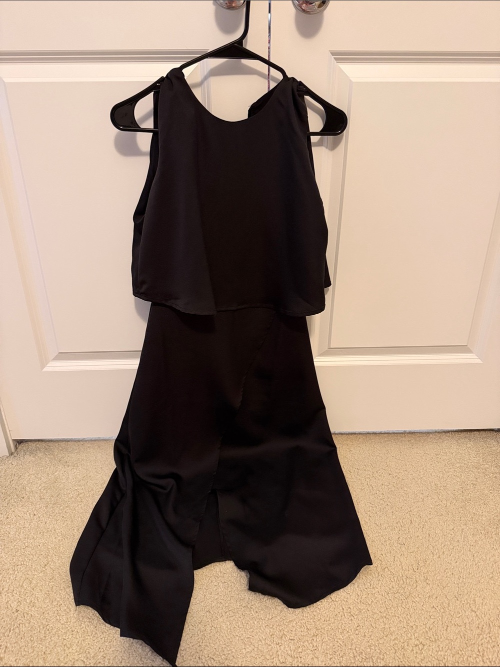 Black Sleeveless Overlay Maxi Dress